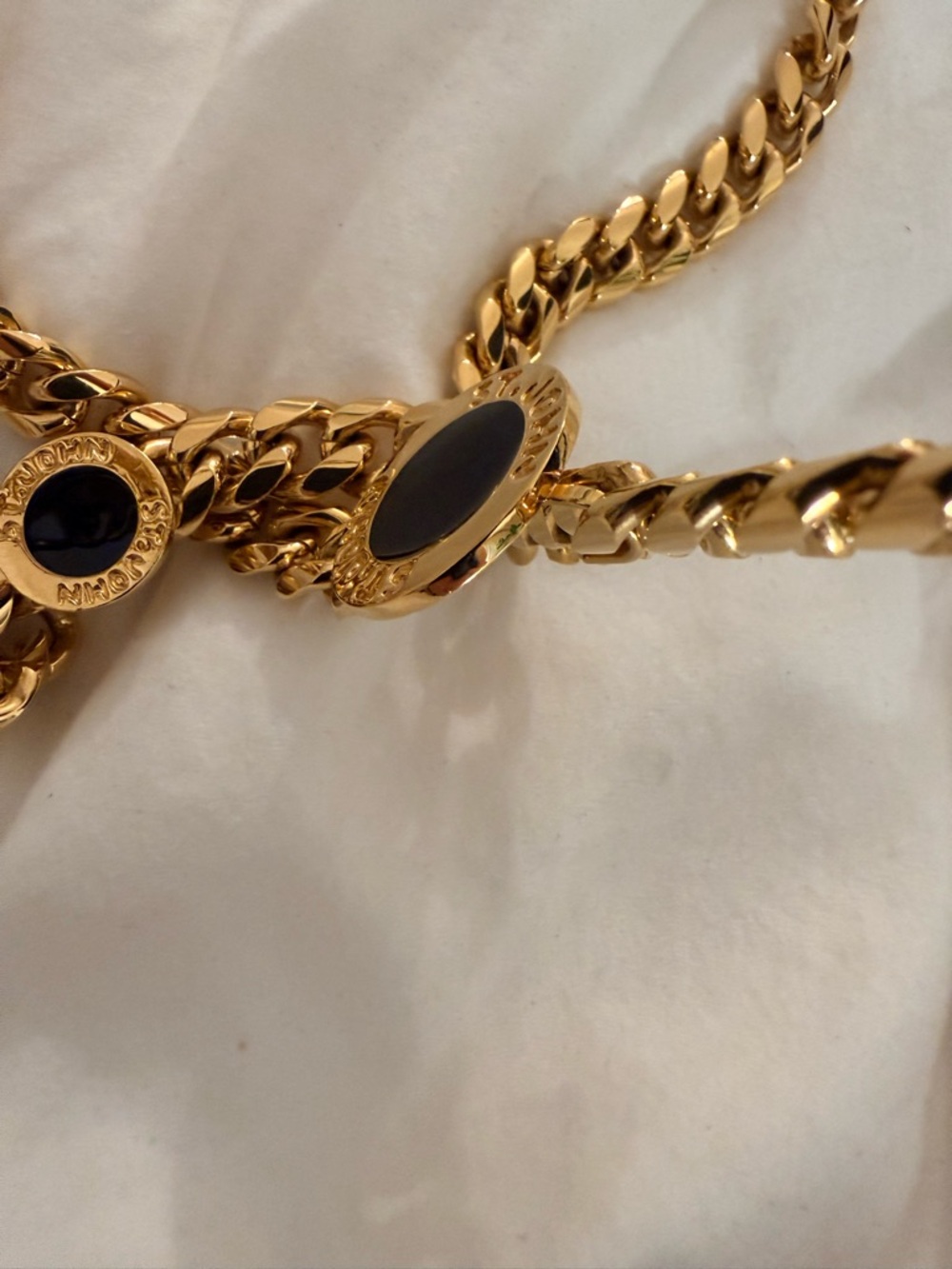 St. John Vintage Couture Belt - Gold with Black Enamel Medallions from 1990's - Picture 6 of 11